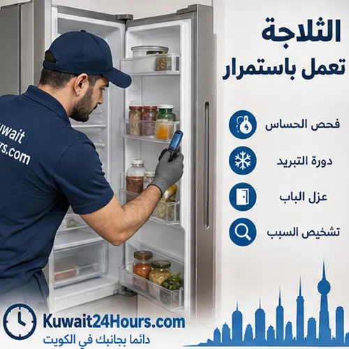 الثلاجة تعمل باستمرار ولا تفصل: هل المشكلة في التبريد أم الحساس؟