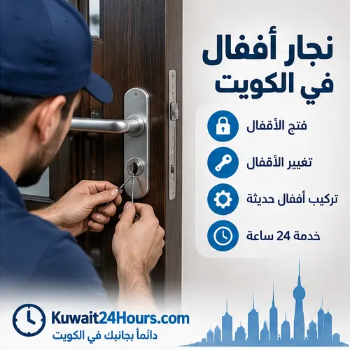 نجار أقفال يصلح بابا وقفل منزل في الكويت
