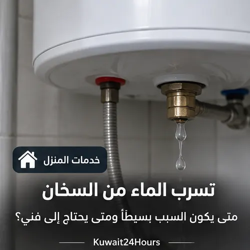 تسرب الماء من أسفل سخان منزلي